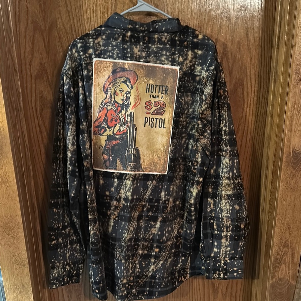 Vintage Graphic Plaid Shirt with Western print Angry Minnow